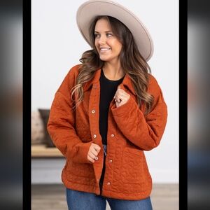 💕128 Long Sleeve Quilted Jacket with Pockets